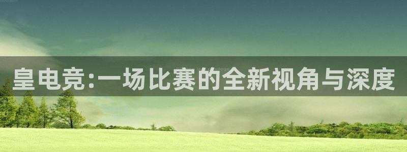 易游电竞酒店：皇电竞:一场比赛的全新视角与深度